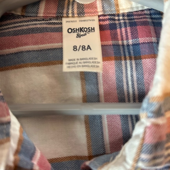 OshKosh Plaid Button Up Shirt Boys Size 8 Youth - Picture 5 of 5